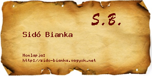 Sidó Bianka névjegykártya